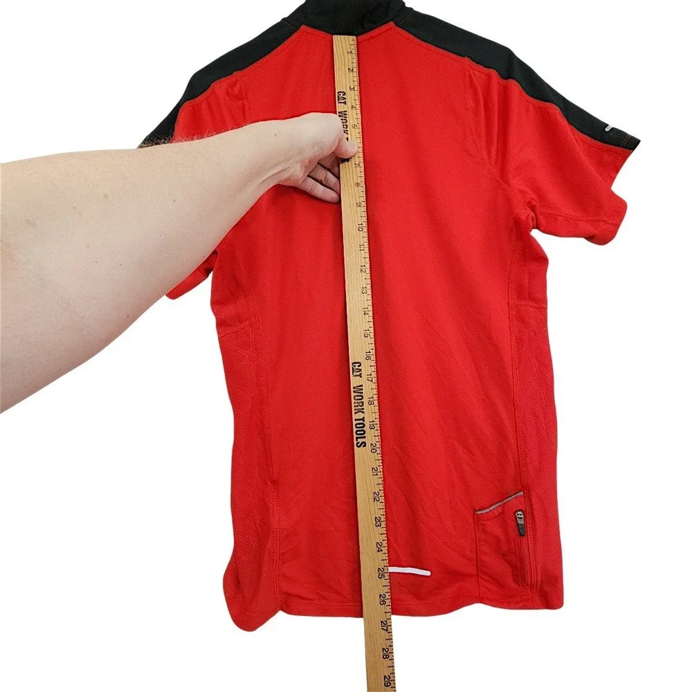 Nike Running 1/2 Zip Shirt S Mens Red Black Dri FIT Athletic Jogging Wicking
